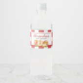 Gingham Apple of Our Eye Baby Shower Waterfles Etiket (Voorkant)