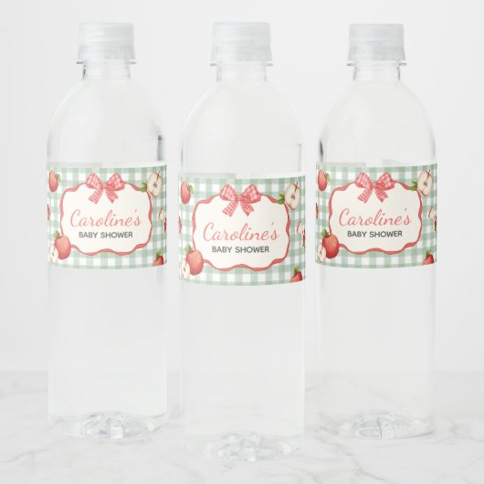 Gingham Apple van ons Eye Baby shower Waterfles Etiket (Flessen)