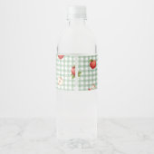 Gingham Apple van ons Eye Baby shower Waterfles Etiket (Achterkant)