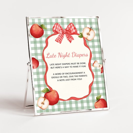 Gingham Apple van ons Oog Late Night Luiers Sign Poster