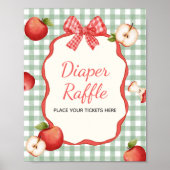 Gingham Apple van onze Eye Baby Luier Raffle Sign Poster (Voorkant)