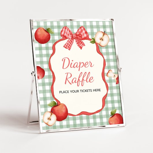 Gingham Apple van onze Eye Baby Luier Raffle Sign Poster