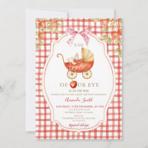 Gingham Apple van onze Eye Baby shower Carriage Kaart