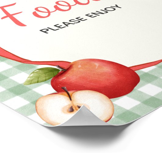 Gingham Apple van onze Eye Baby shower Food Poster (Hoek)