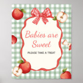 Gingham Apple van onze Eye Baby's zijn Sweet Sign Poster (Voorkant)