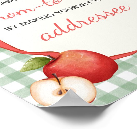 Gingham Apple van onze Eye Envelope Station Sign Poster (Hoek)