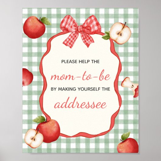 Gingham Apple van onze Eye Envelope Station Sign Poster (Voorkant)