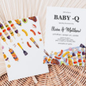 Gingham Baby BBQ Baby shower Kaart