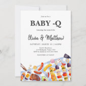 Gingham Baby BBQ Baby shower Kaart (Voorkant)