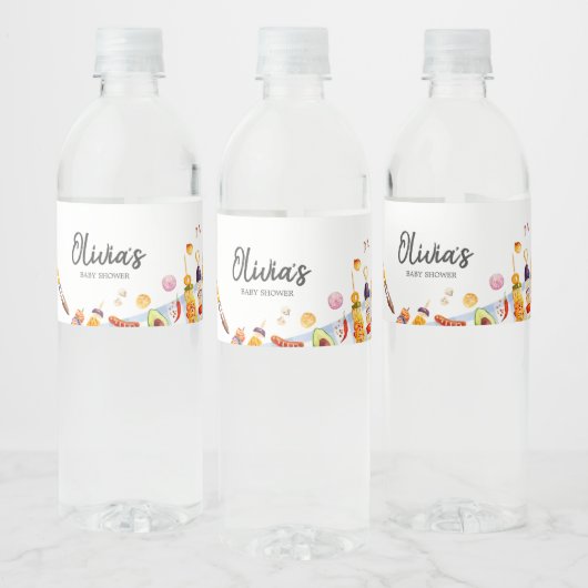 Gingham Baby BBQ Baby shower Waterfles Etiket (Flessen)