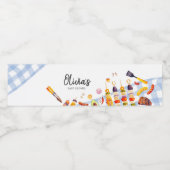 Gingham Baby BBQ Baby shower Waterfles Etiket (Enkel label)