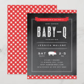 Gingham Baby BBQ Babyborrel Kaart (Voorkant / Achterkant)