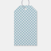 Gingham Baby BBQ Blue Baby shower Cadeaulabel (Achterkant)