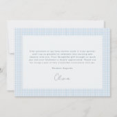 Gingham Baby Bearly Wait Teddy Bear Baby Shower Bedankkaart (Achterkant)