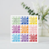 Gingham Baby Geboorteaankondiging op basis van gel Kaart (Staand voorkant)