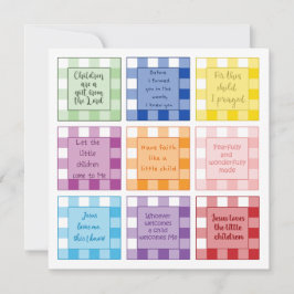 Gingham Baby Geboorteaankondiging op basis van gel Kaart