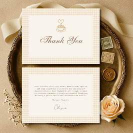 Gingham Baby is Brewing Coffee Baby Shower Bedankkaart