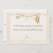 Gingham Baby is Brewing Coffee Baby Shower Bedankkaart (Achterkant)