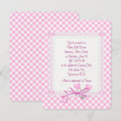 Gingham Baby Meisje Kaart (Voorkant / Achterkant)