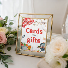 Gingham Baby-Q Kaarten en Cadeaus Bord Reclamebord Met Voetstuk