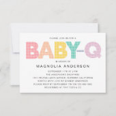Gingham Baby-Q Summer Baby shower Kaart (Voorkant)
