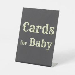 Gingham baby shower Cards for Baby sign Reclamebord Met Voetstuk