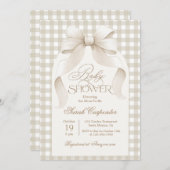 Gingham Baby shower uitnodiging (Voorkant / Achterkant)