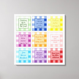 Gingham Baby verzen  Op geloof gebaseerd Canvas Afdruk