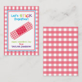 Gingham Bandage Valentijnse klaslokaalkaarten Notitiekaartje (Voorkant / Achterkant)