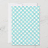 Gingham Barbecue Baby shower Invitation / Aqua Kaart (Achterkant)