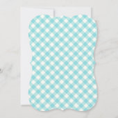 Gingham Barbecue Baby shower Invitation / Aqua Kaart (Achterkant)