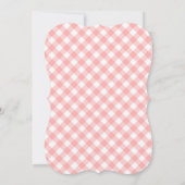Gingham Barbecue Baby shower Invitation / Coral Kaart (Achterkant)