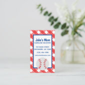 Gingham Baseball Business of Contact Kaart Visitekaartje (Staand voorkant)