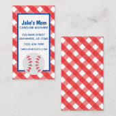 Gingham Baseball Business of Contact Kaart Visitekaartje (Voorkant / Achterkant)