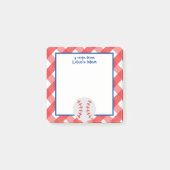 Gingham Baseball Gepersonaliseerd Post-it Notitieb Post-it® Notes (Voorkant)