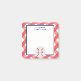 Gingham Baseball Gepersonaliseerd Post-it Notitieb Post-it® Notes
