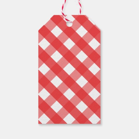 Gingham Baseball Gepersonaliseerde Gift Labels Cadeaulabel (Achterkant)
