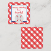Gingham Baseball Kaarten voor persoonlijke cadeaub Notitiekaartje (Voorkant / Achterkant)