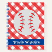 Gingham Baseball Persoonlijk Spiral Notitieboek (Voorkant)