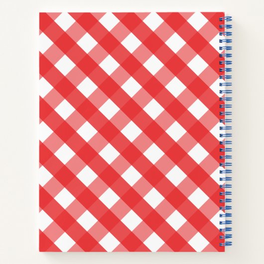 Gingham Baseball Persoonlijk Spiral Notitieboek (Achterkant)