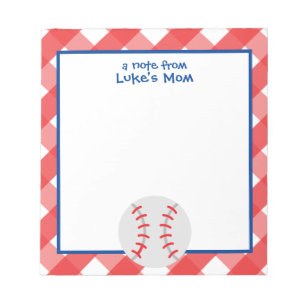 Gingham Baseball Persoonlijke laptop Notitieblok