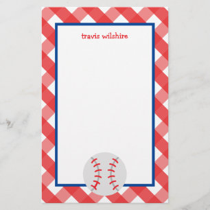 Gingham Baseball Persoonlijke schrijfbenodigdheden