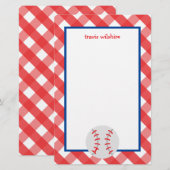 Gingham Baseball Persoonlijke schrijfbenodigdheden (Voorkant / Achterkant)