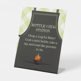 Gingham Bbq Baby shower  Reclamebord Met Voetstuk