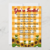 Gingham BBQ Invite Barn Style Backyard Party   Kaart (Voorkant)