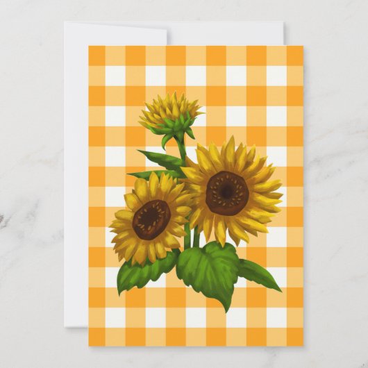 Gingham BBQ Invite Barn Style Backyard Party Kaart (Achterkant)