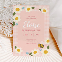 Gingham Bee & Daisies Verjaardag