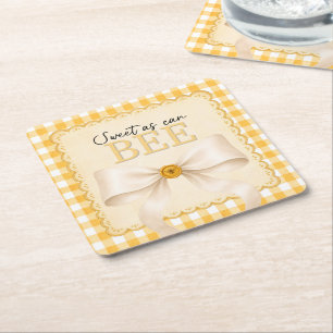 Gingham Bij Baby Shower Decoratie Papier Onderzett Kartonnen Onderzetters
