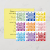 Gingham Bijbelvers Baby shower uitnodiging (Voorkant / Achterkant)