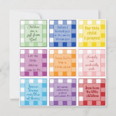 Gingham Bijbelvers Baby shower uitnodiging (Voorkant)